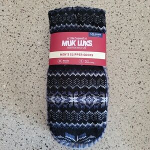 MUK LUKS Mens Slipper Cabin Socks Size L/XL 11-13 Warm Cozy Lining, Gripper Dots